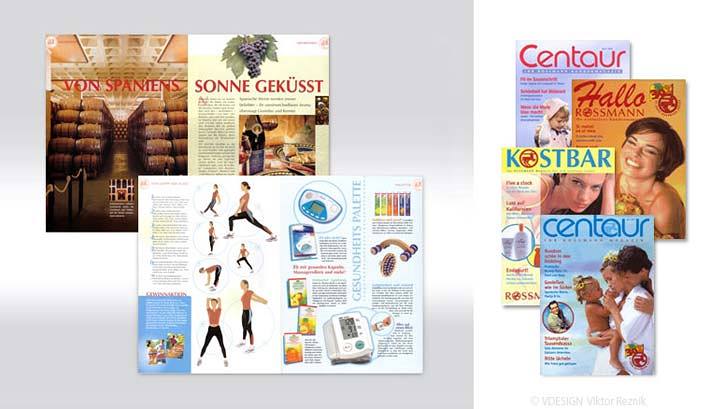 Artdirection, Layout der Kundenzeitschrift Centaur von Rossman
