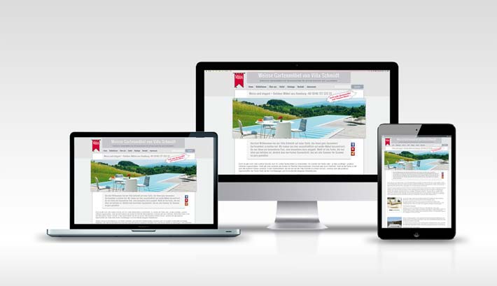 Webdesign | CMS Webseite Gestaltung | Weisse Gartenmöbel